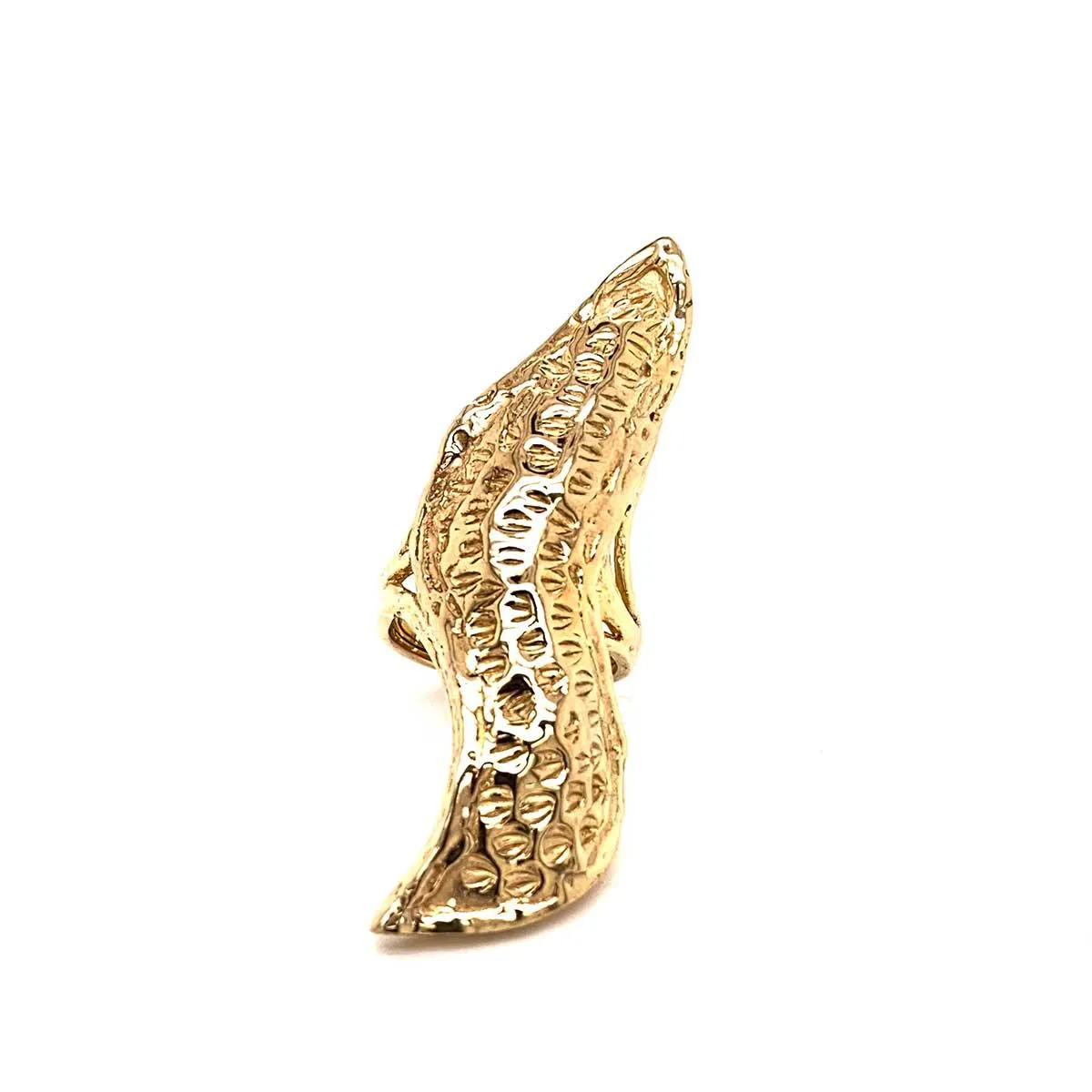 18k Gold Plated Textured Peanut Ring