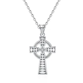 925 Sterling Silver Classic Vintage White Ortodox Cross Charm Pendant