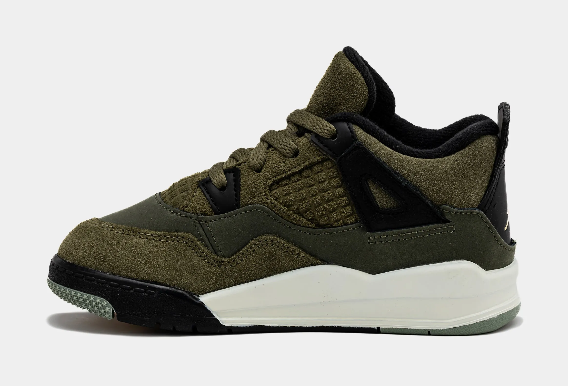 Air Jordan 4 Retro SE Craft Olive Infant Toddler Lifestyle Shoes (Medium Olive)