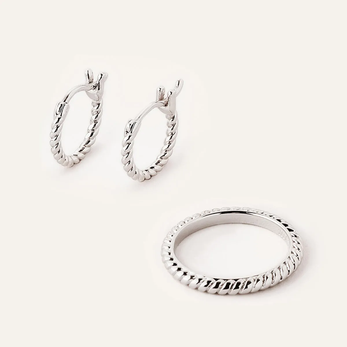 Ana Rope Silver Set