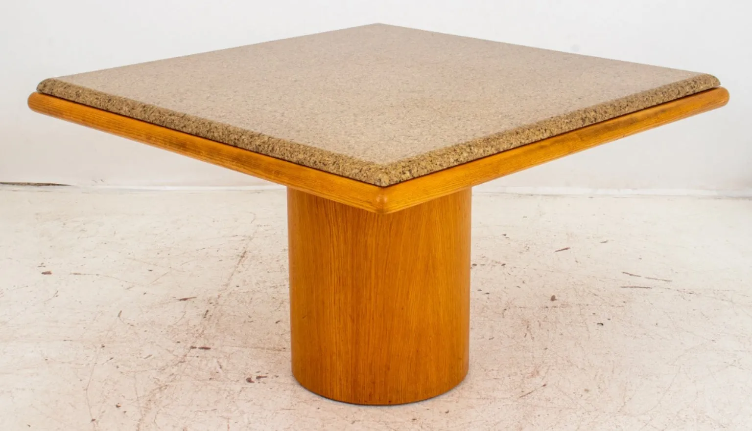 Angelo Donghia Style Granite & Ash Pedestal Table