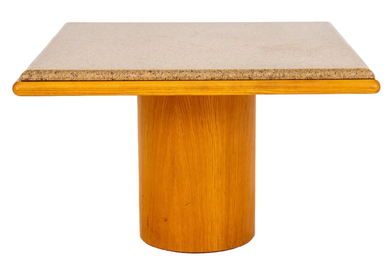 Angelo Donghia Style Granite & Ash Pedestal Table