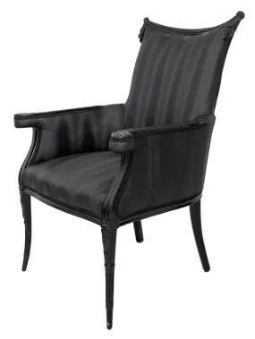 Art Nouveau Revival Ebonized Upholstered Armchair