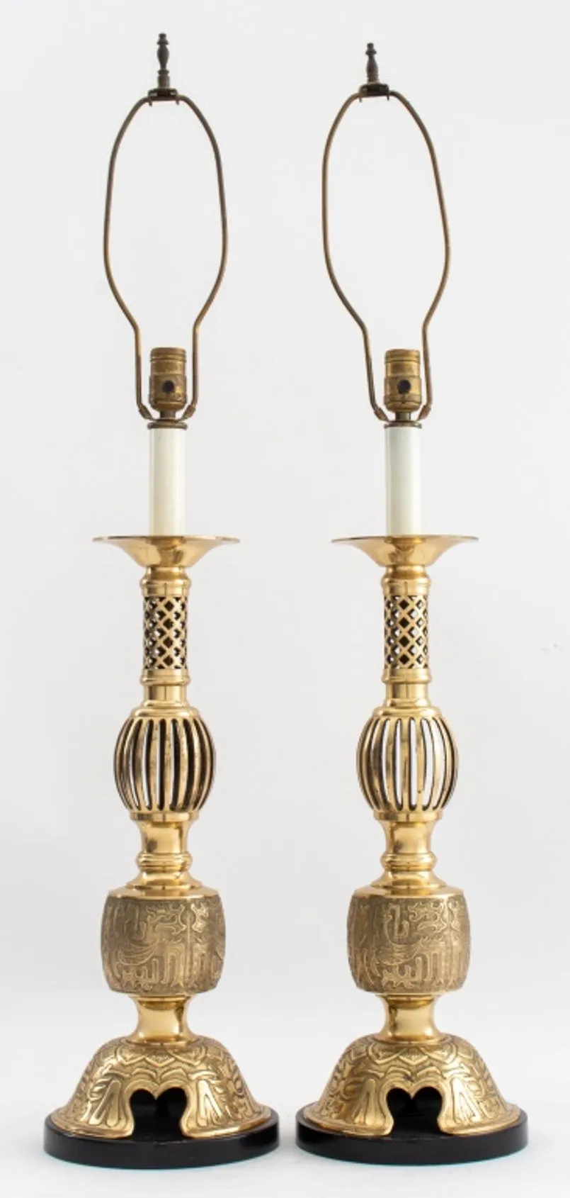 Asian Modern Style Brass Table Lamps, 1970s