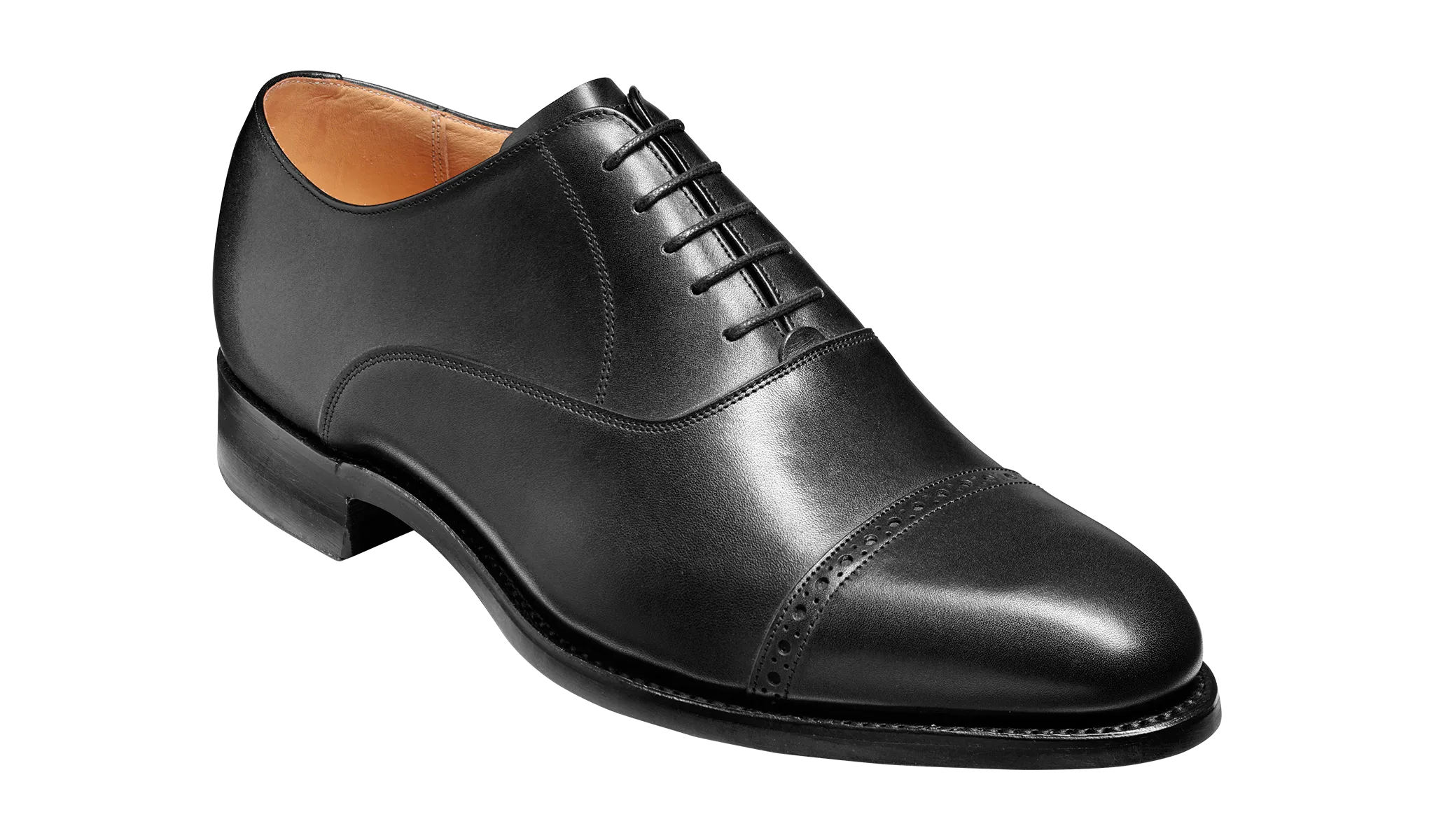 Barker Burford  Smart toe-cap Oxford Shoe  -Black Calf