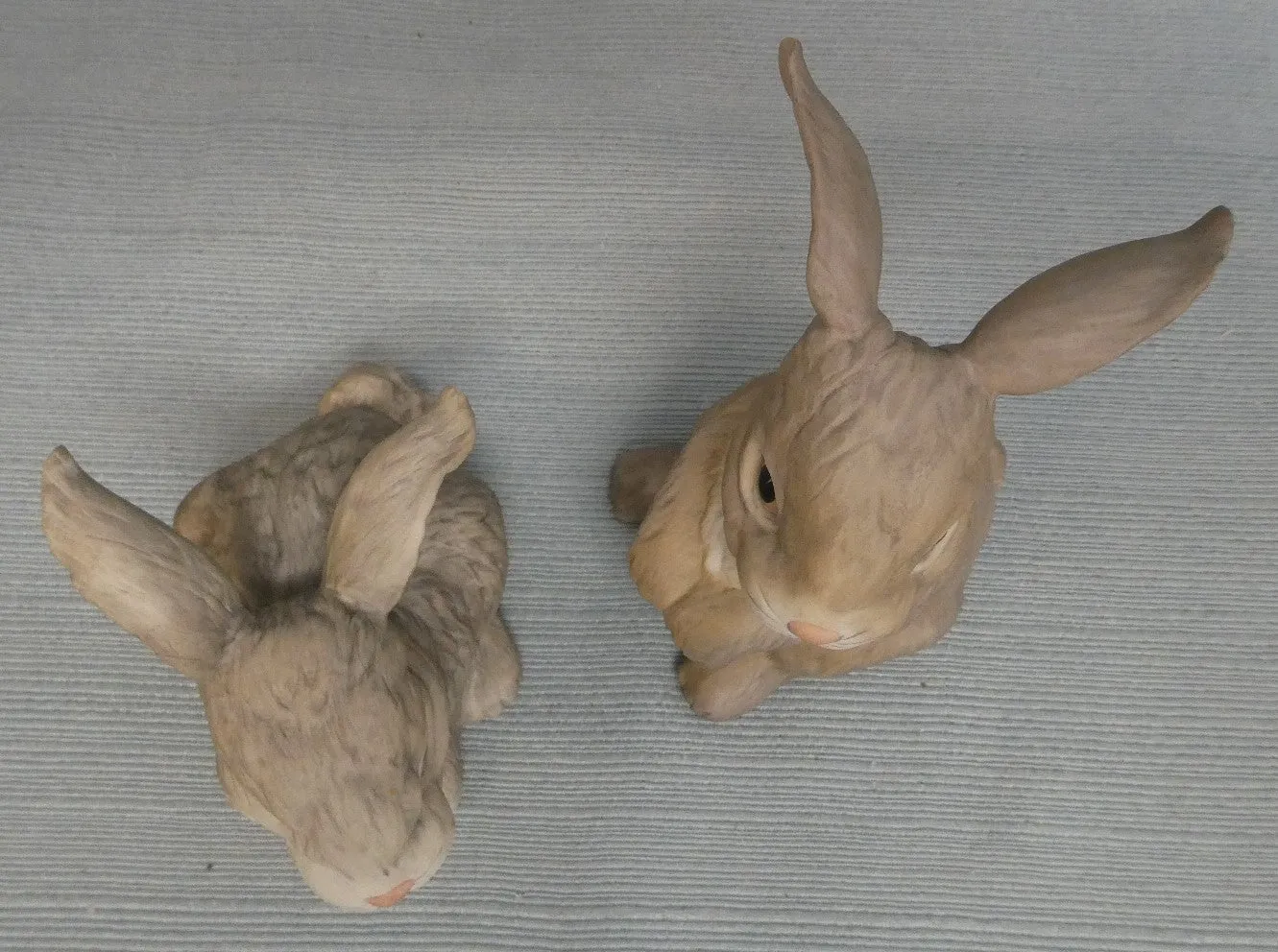 Boehm Rabbit at Rest and Sitting Rabbit Figurines