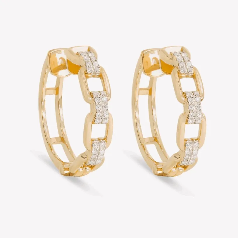 Bold Pave Linked Up Hoop Earrings