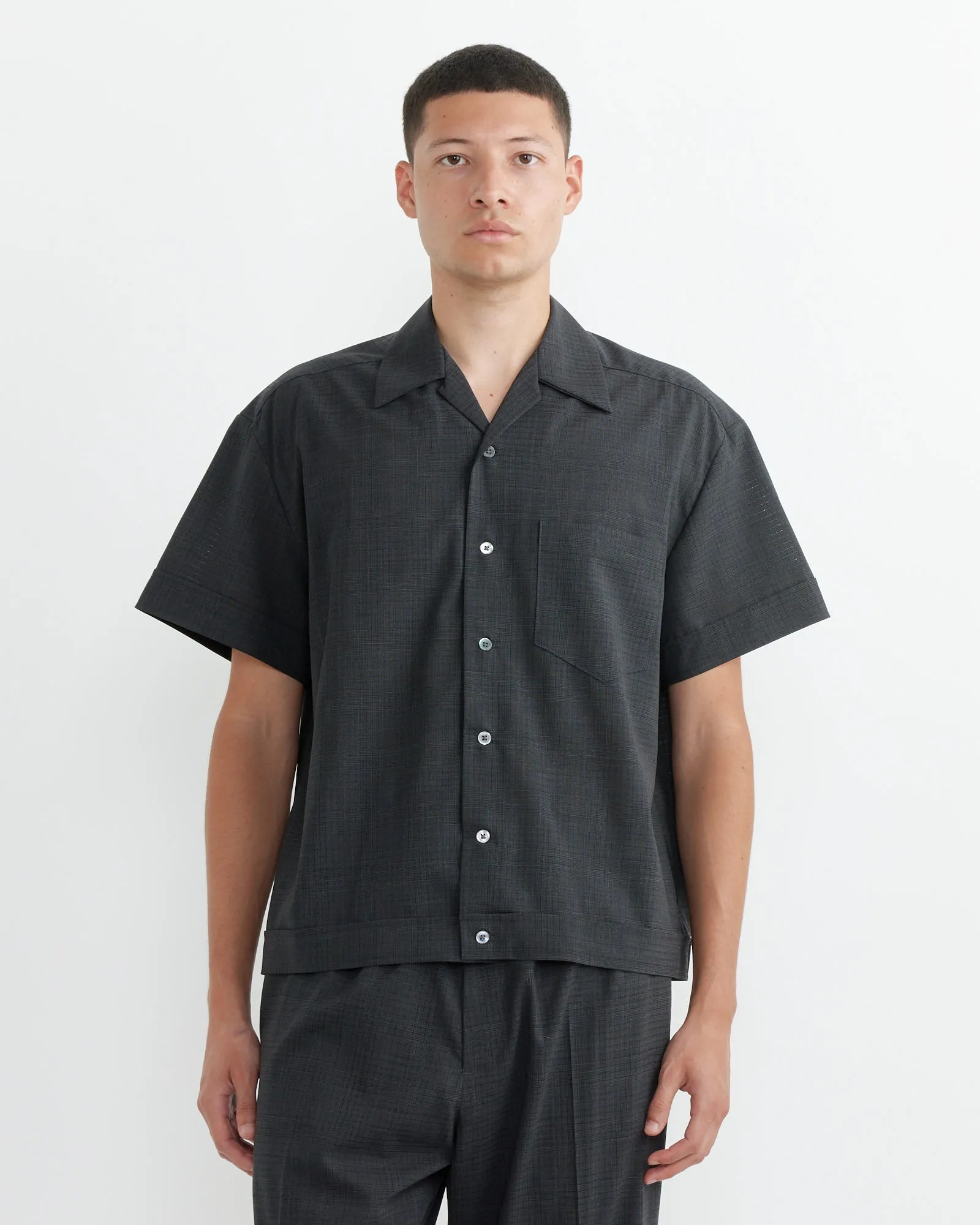 Bongo Shirt Air Mesh in Charcoal Plaid