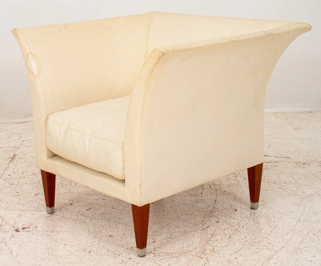 Borge Mogensen Style White Upholstered Armchair