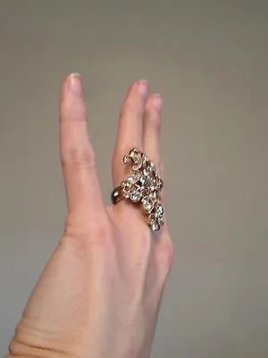 Chanel 16C Rare ‘Fairy Bouquet’ crystal CC Ring Size 5 1/4