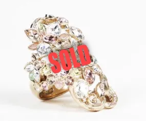 Chanel 16C Rare ‘Fairy Bouquet’ crystal CC Ring Size 5 1/4