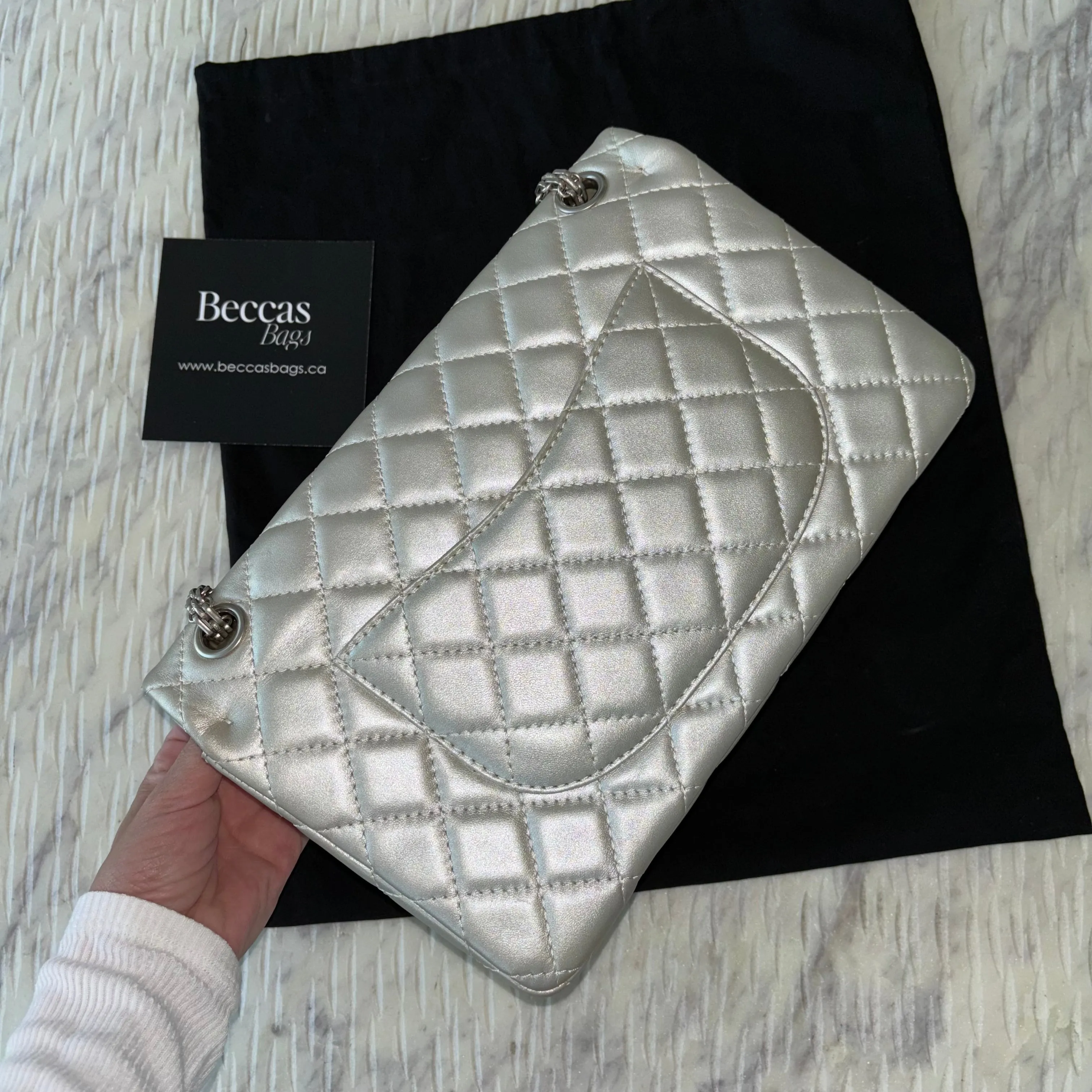 Chanel 2.55 Reissue 226 Silver Flap Bag