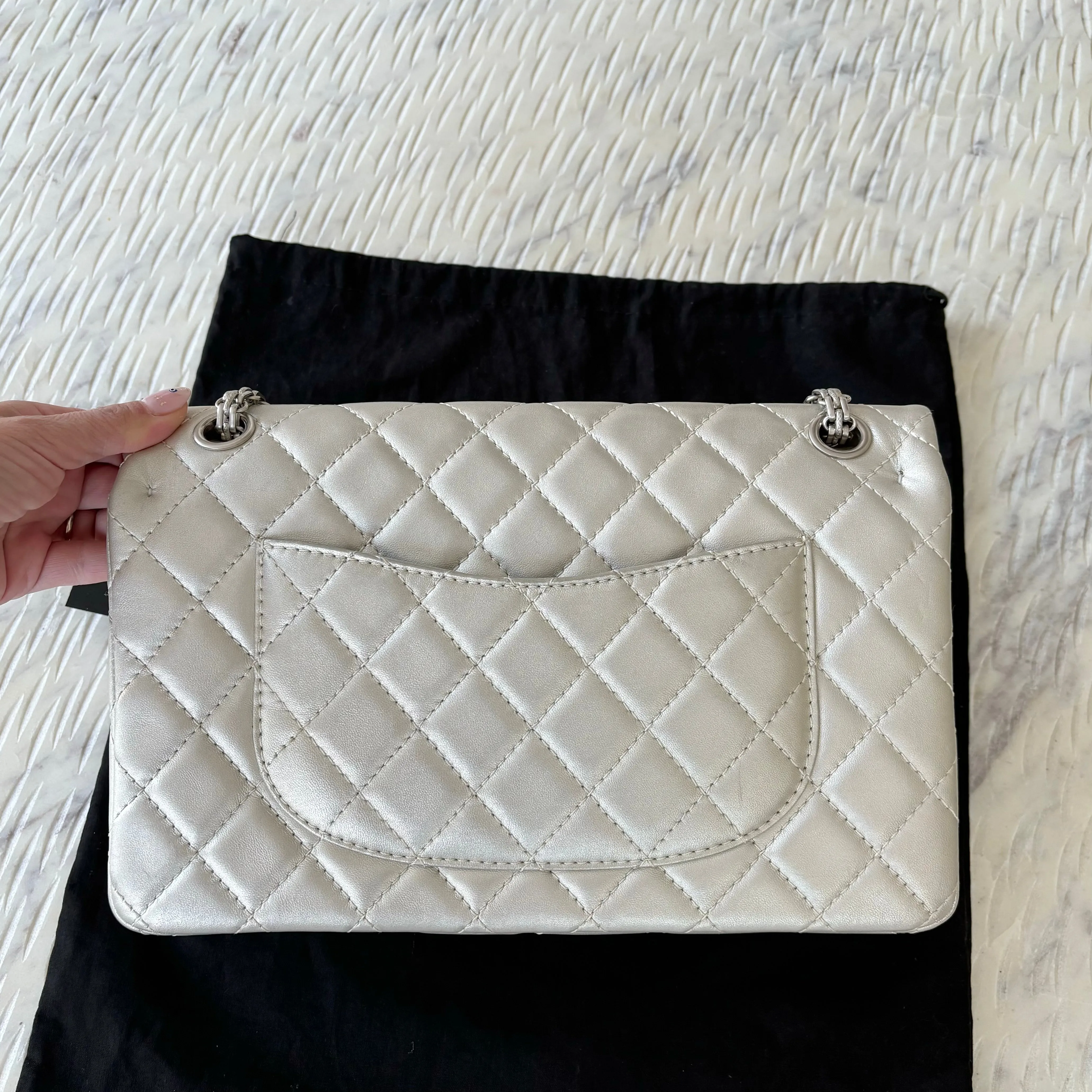 Chanel 2.55 Reissue 226 Silver Flap Bag