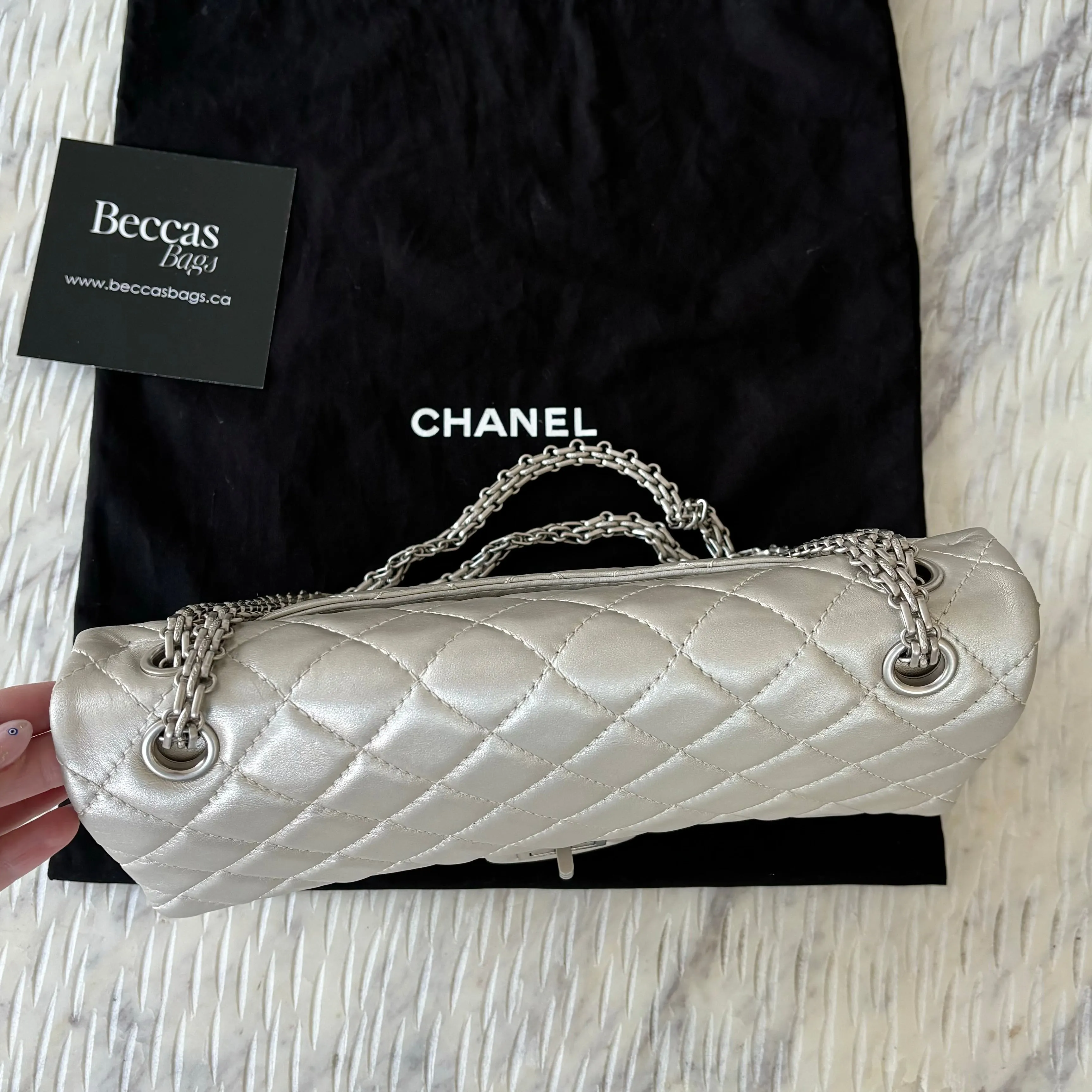 Chanel 2.55 Reissue 226 Silver Flap Bag