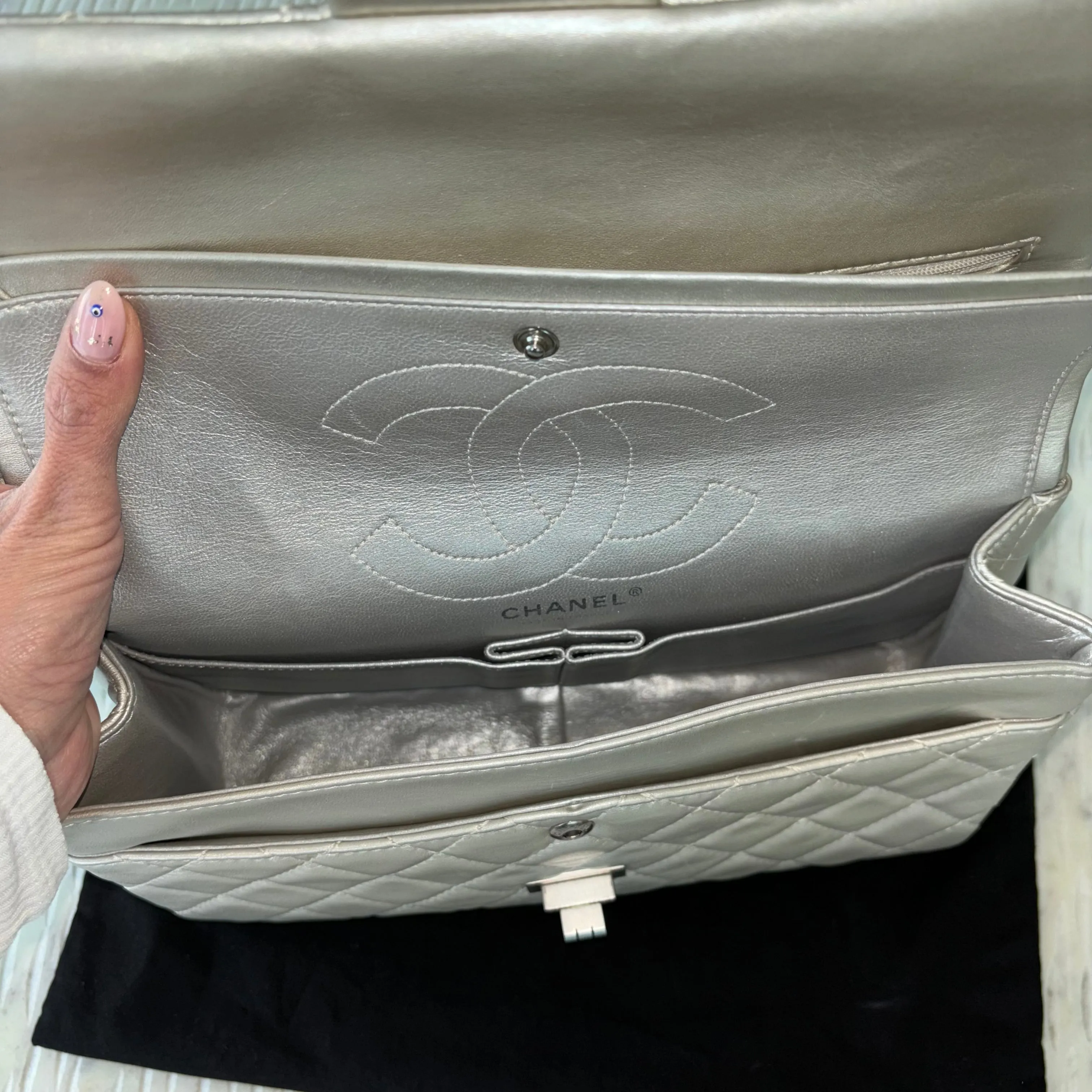 Chanel 2.55 Reissue 226 Silver Flap Bag