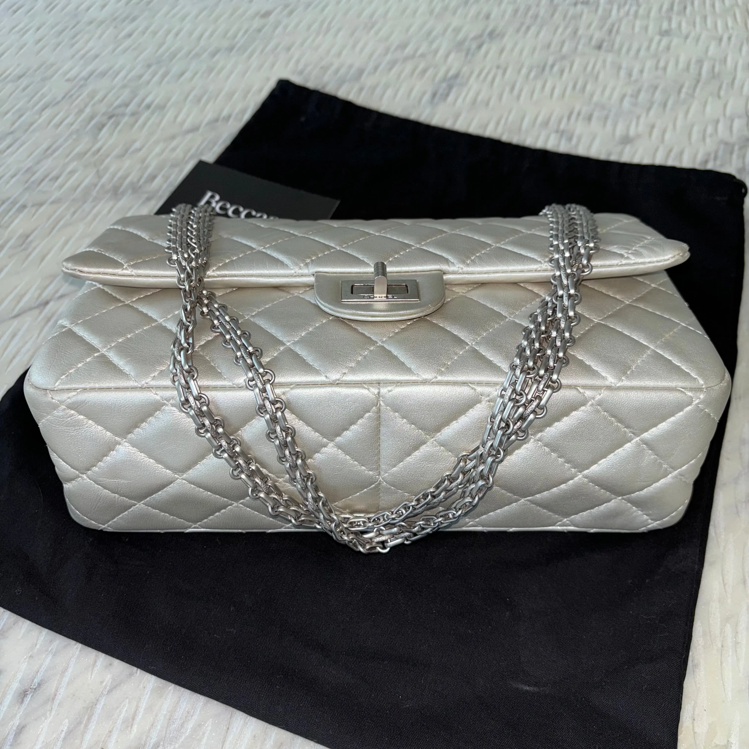 Chanel 2.55 Reissue 226 Silver Flap Bag