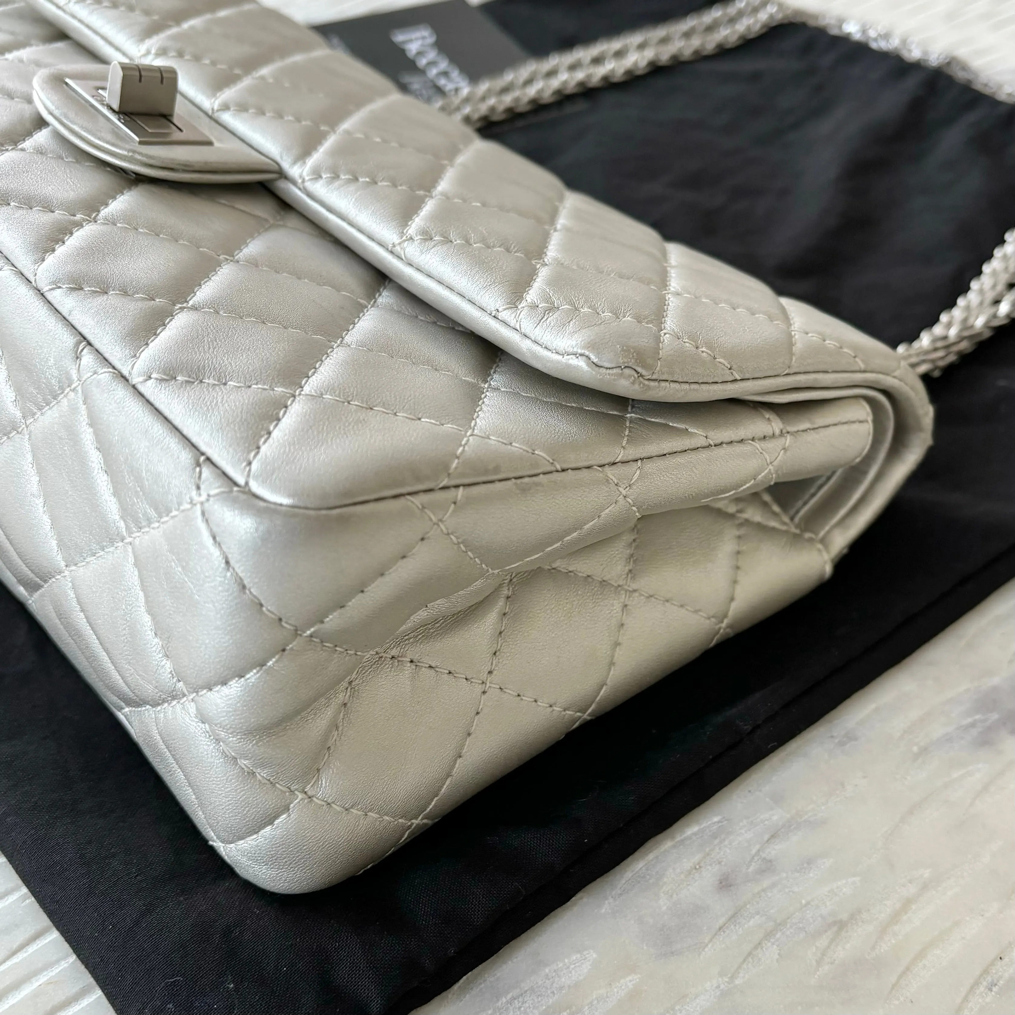 Chanel 2.55 Reissue 226 Silver Flap Bag