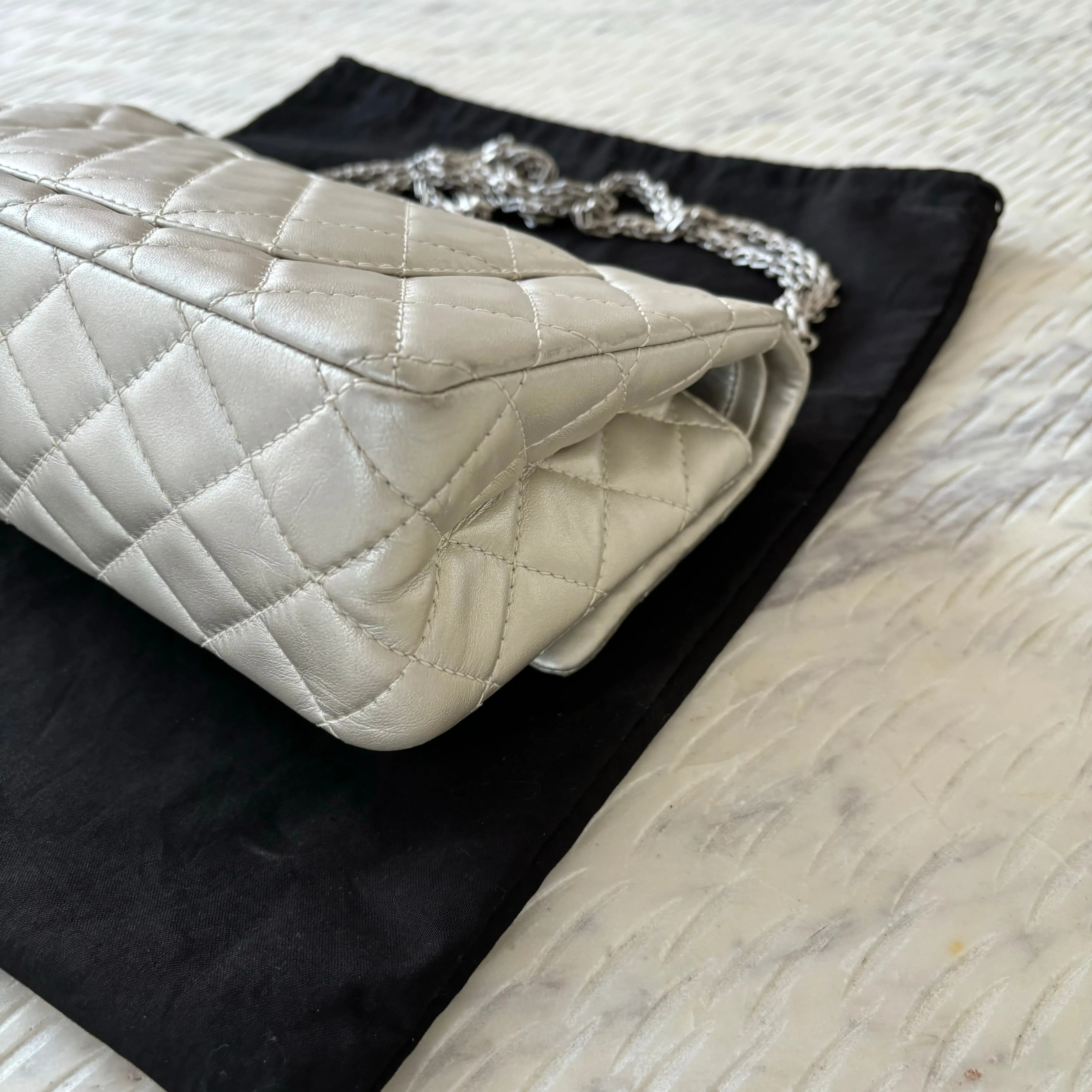 Chanel 2.55 Reissue 226 Silver Flap Bag