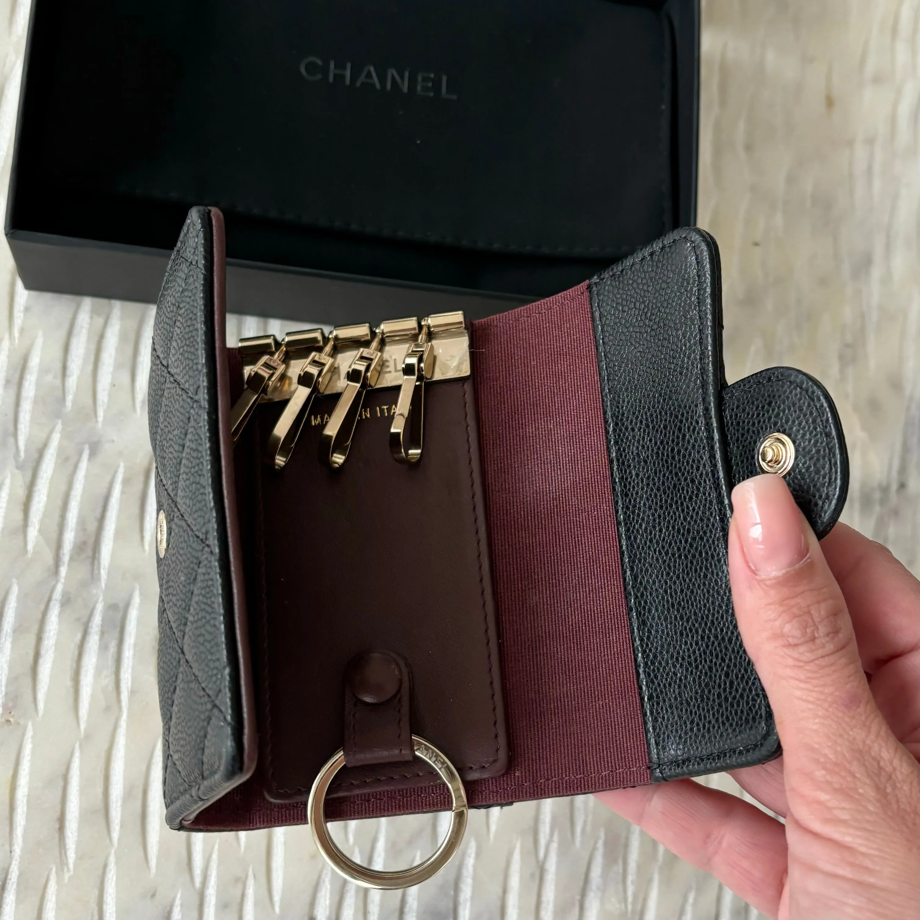 Chanel Caviar Black Key Card Holder