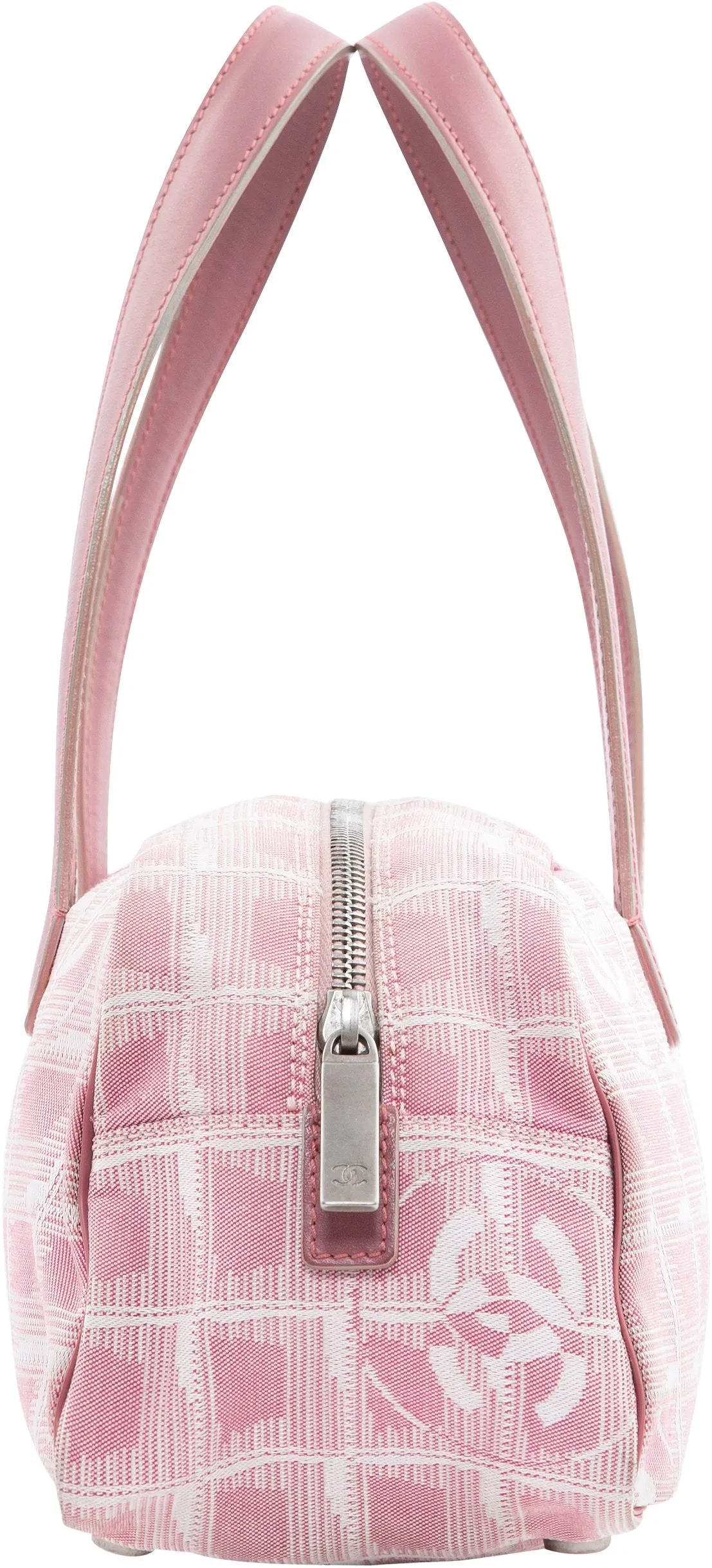 Chanel Pink Logo Travel Line Mini Duffle Bag