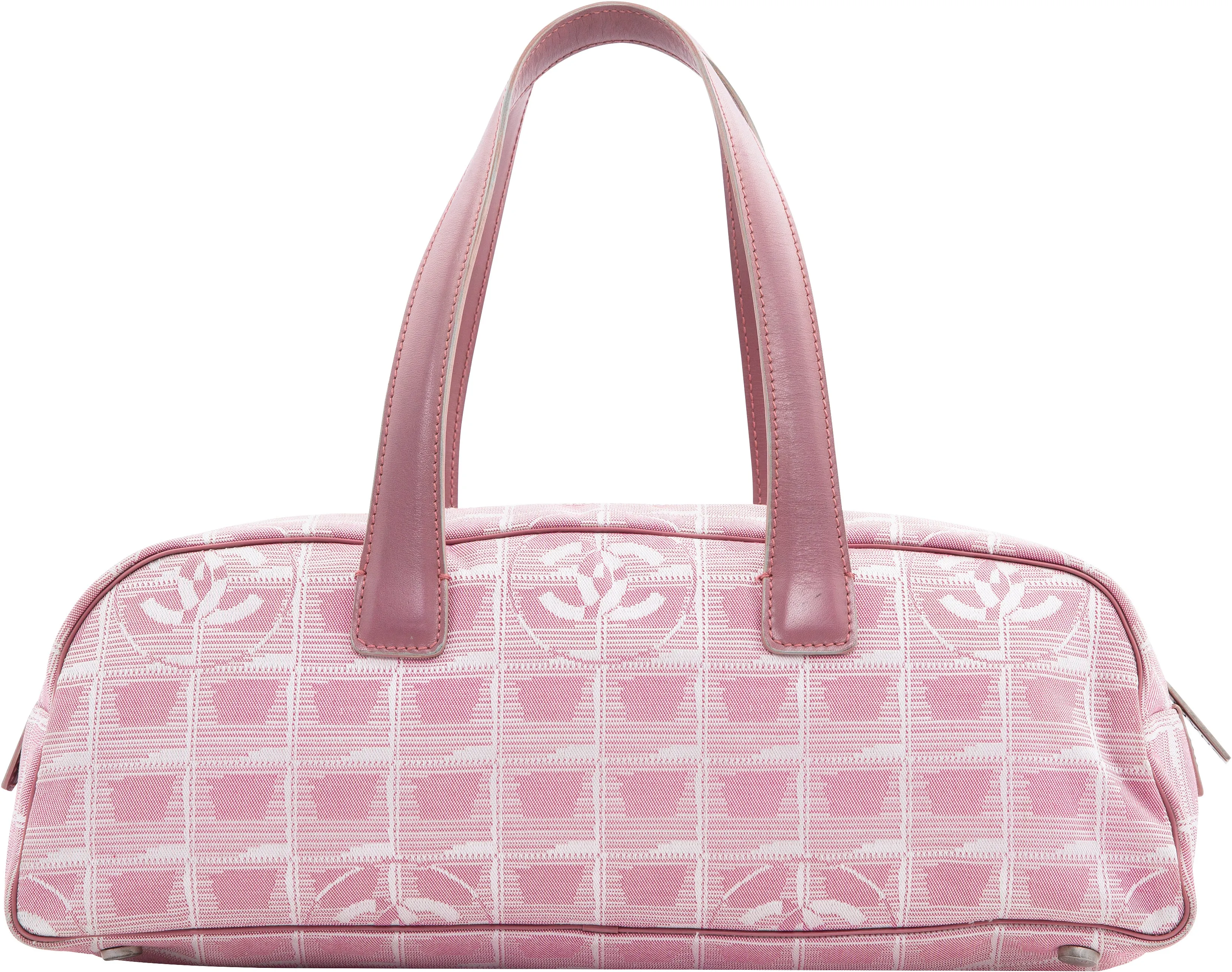 Chanel Pink Logo Travel Line Mini Duffle Bag