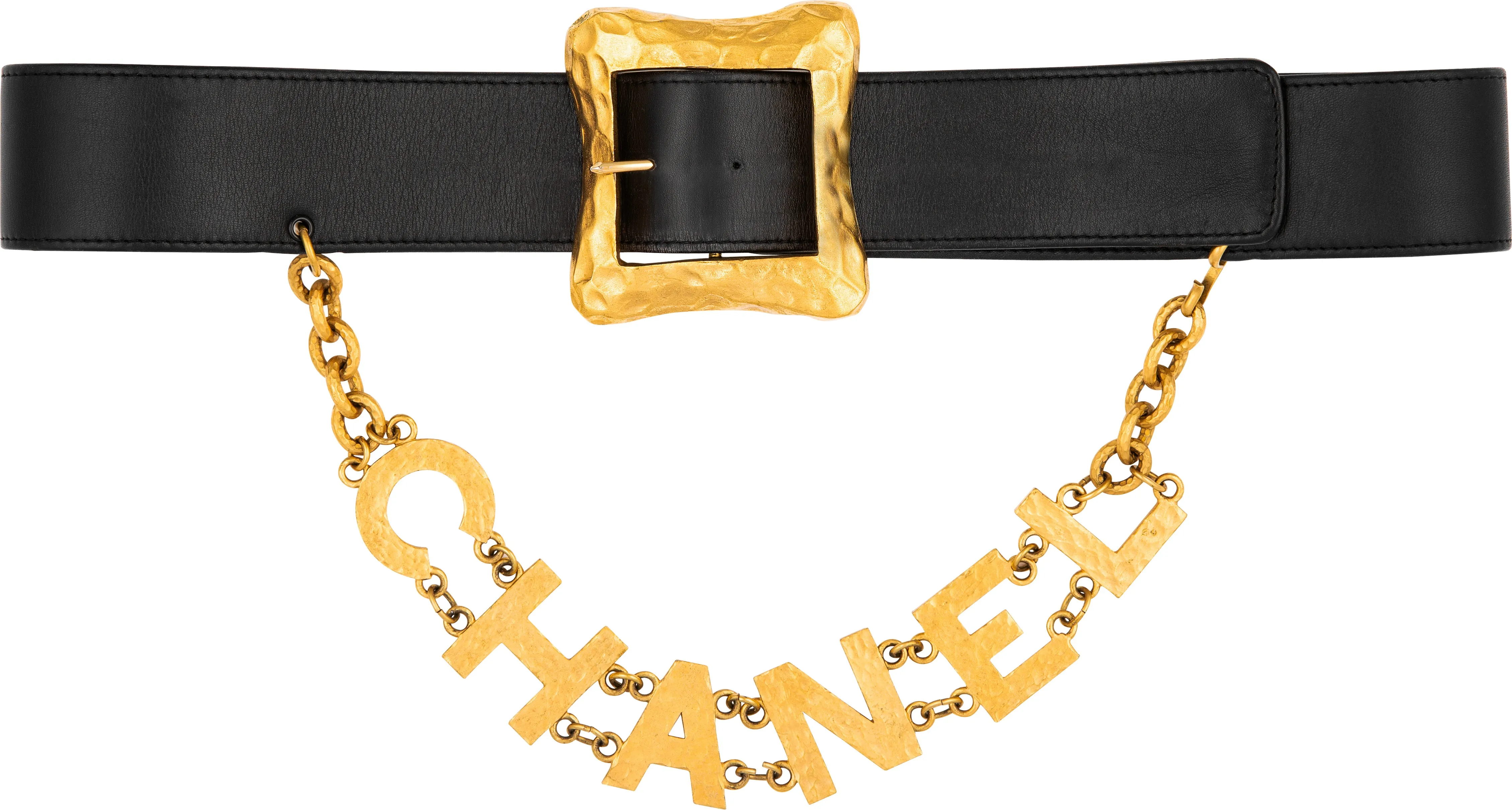 Chanel Spring 1993 Runway Leather Logo Belt