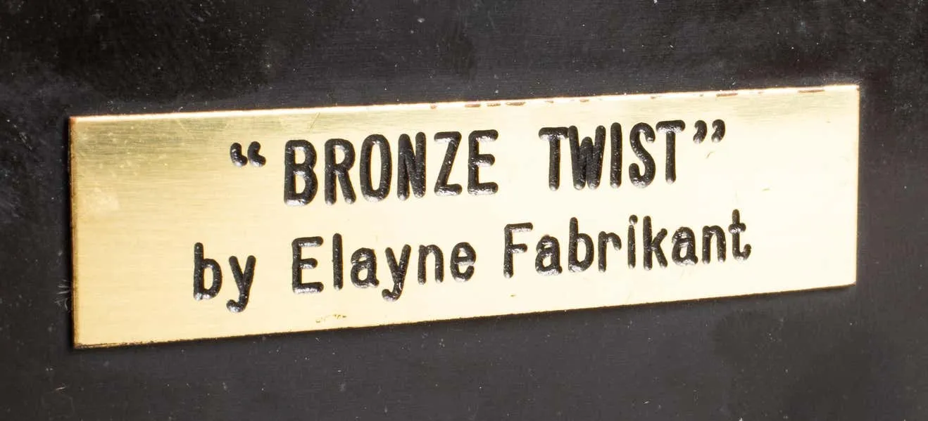 Elayne Fabrikant "Bronze Twist" Modern Sculpture