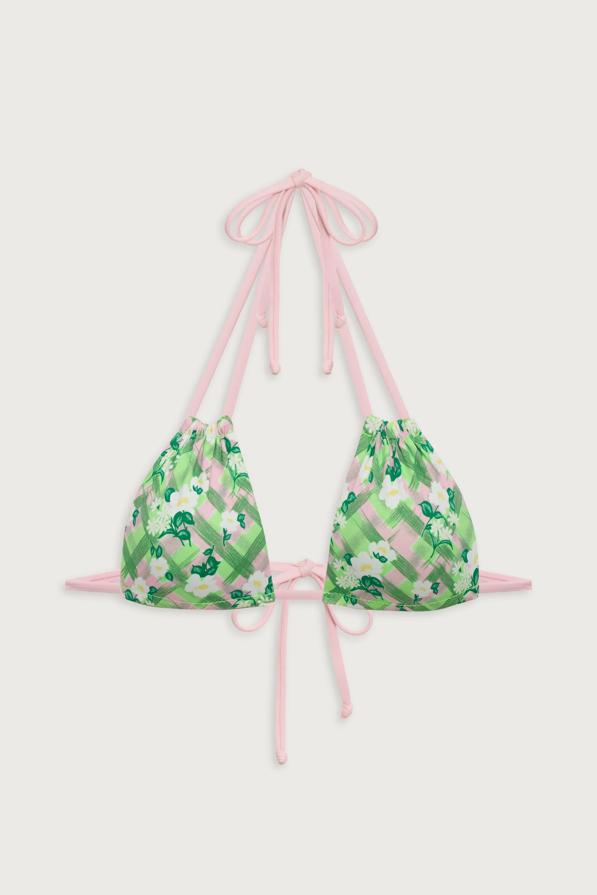 Florabelle Plaid Triangle Bikini Top - Baby Daisy