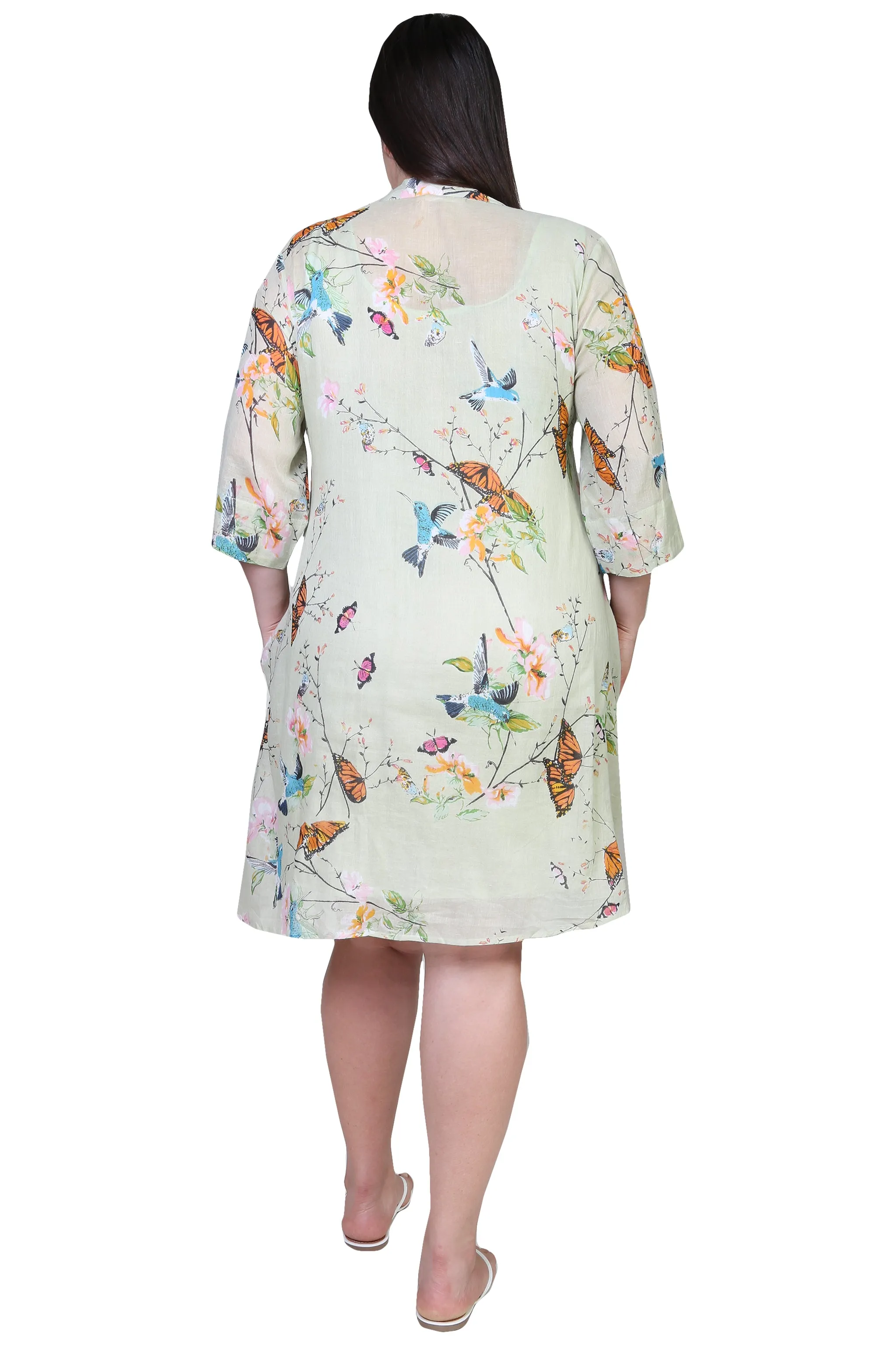 Floral Hummingbird Plus Size Sundress