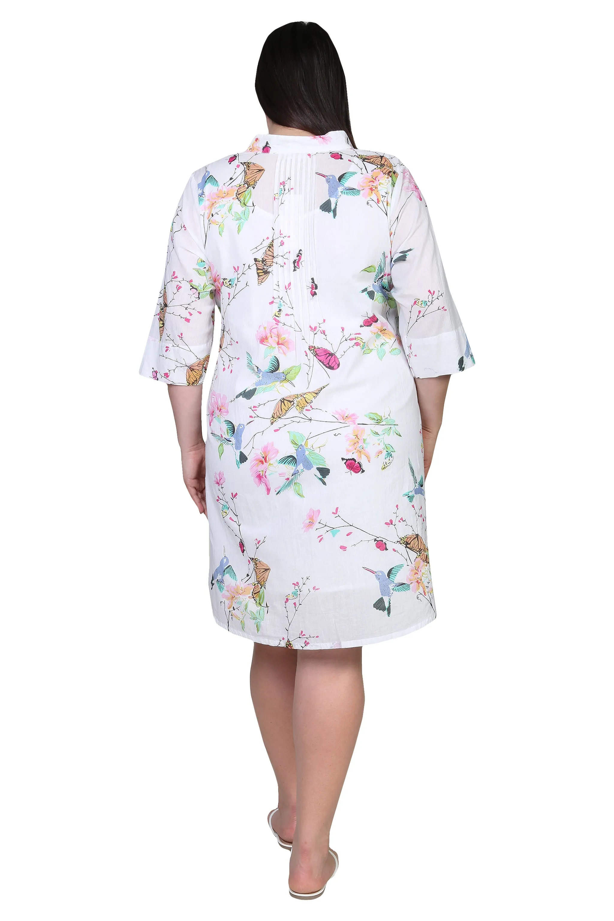 Floral Hummingbird Plus Size Sundress