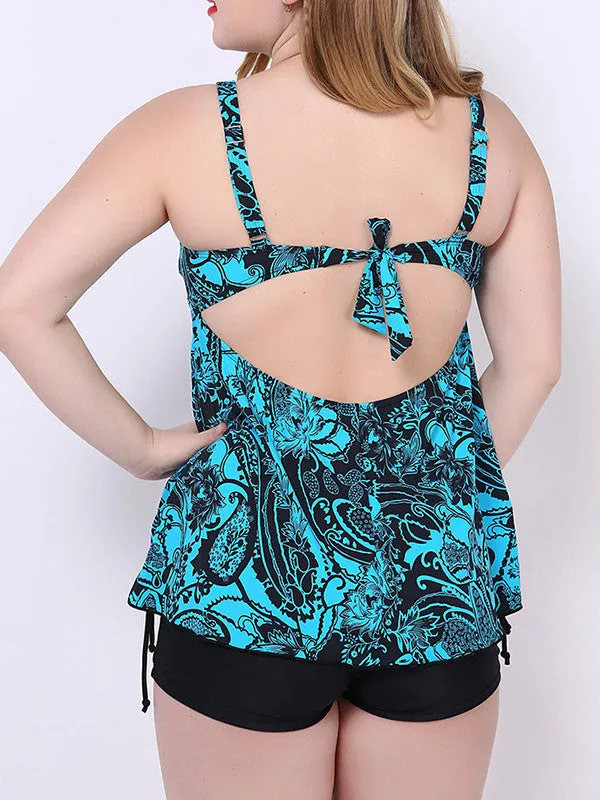 Floral Plus Size Tankini Bikini Sets