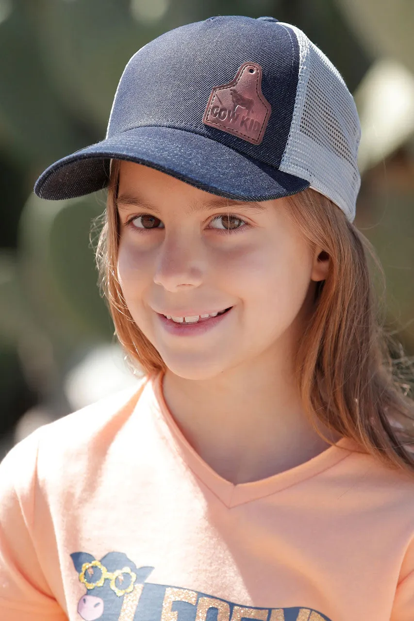 GIRL'S Cinch COWKID PATCH DENIM/WHITE CAP