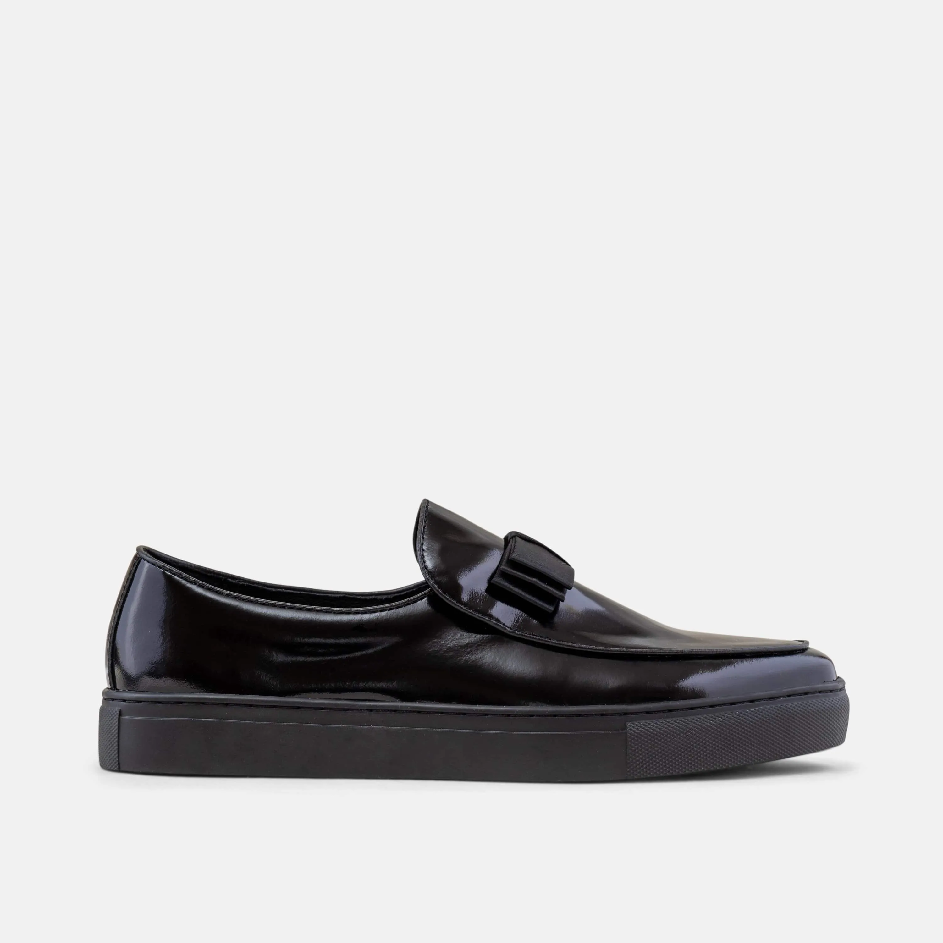 Godfrey Black Leather Belgian Loafers Sneakers