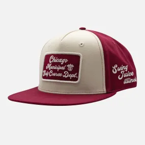 Golf Chicago Muni Unisex Snapback Hat Khaki/Maroon O/S