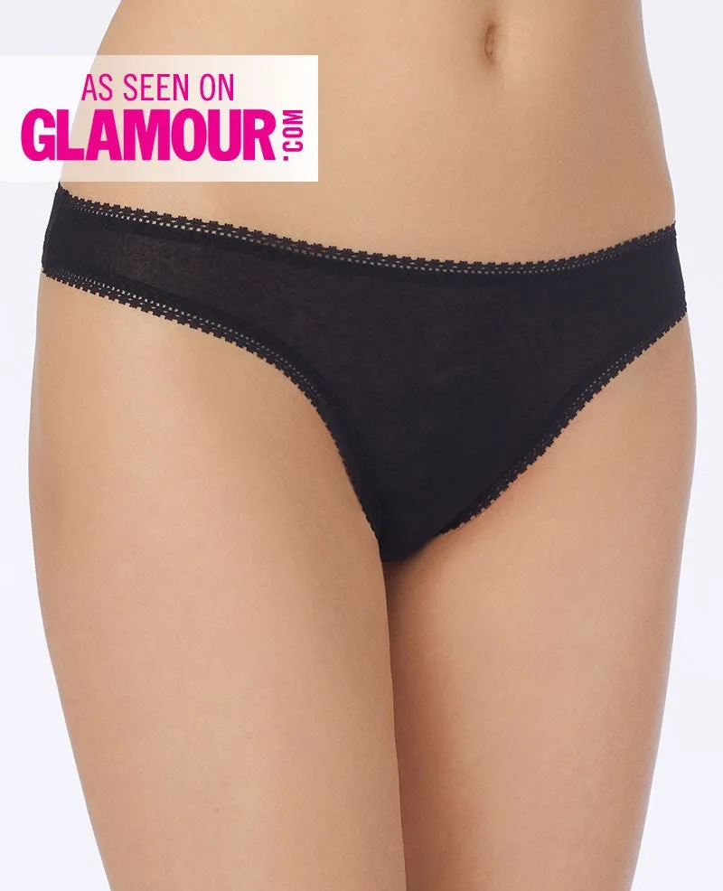 Gossamer Mesh Hip-G Thong | Black