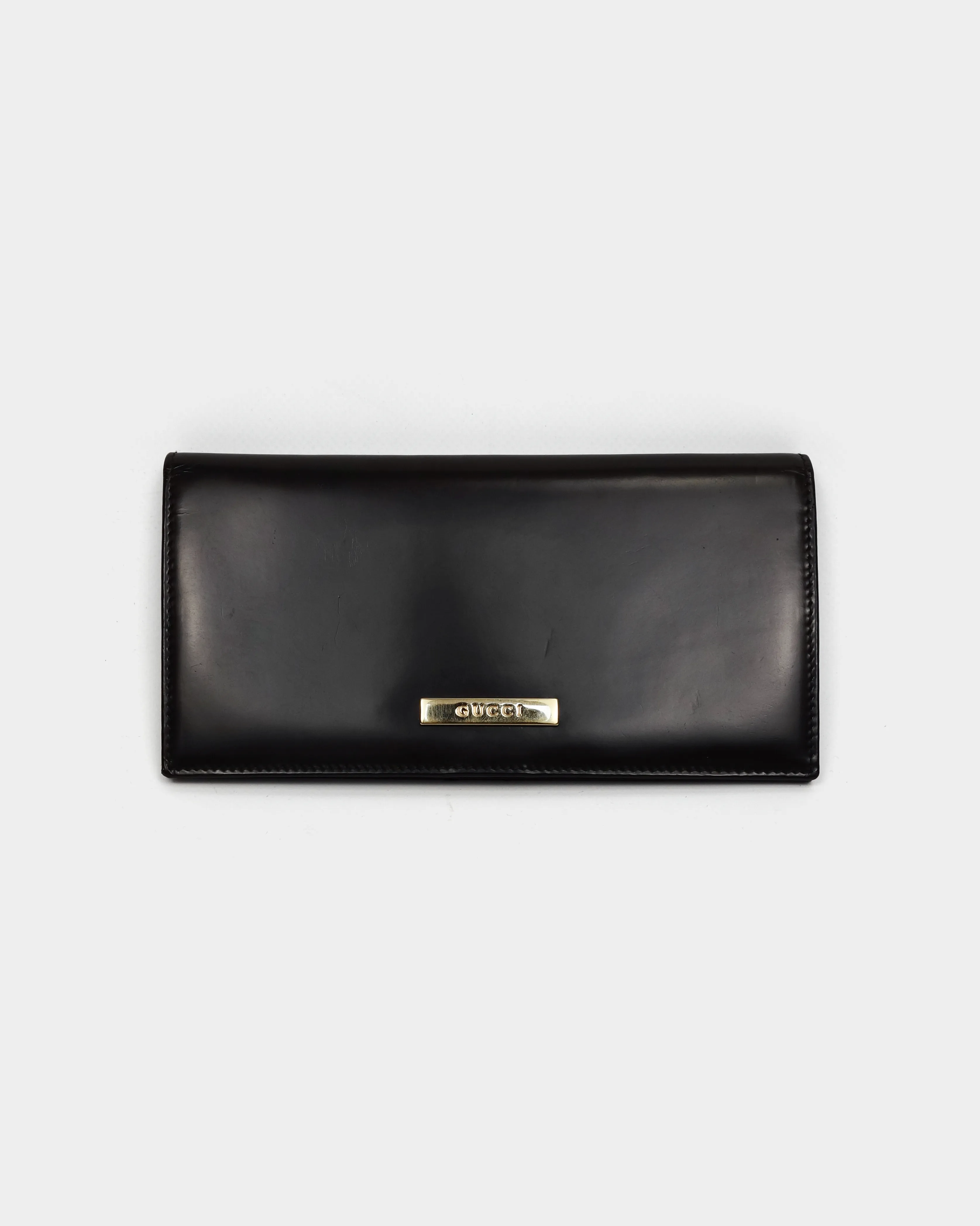 Gucci By Tom Ford Brown Patent Leather Wallet 1998