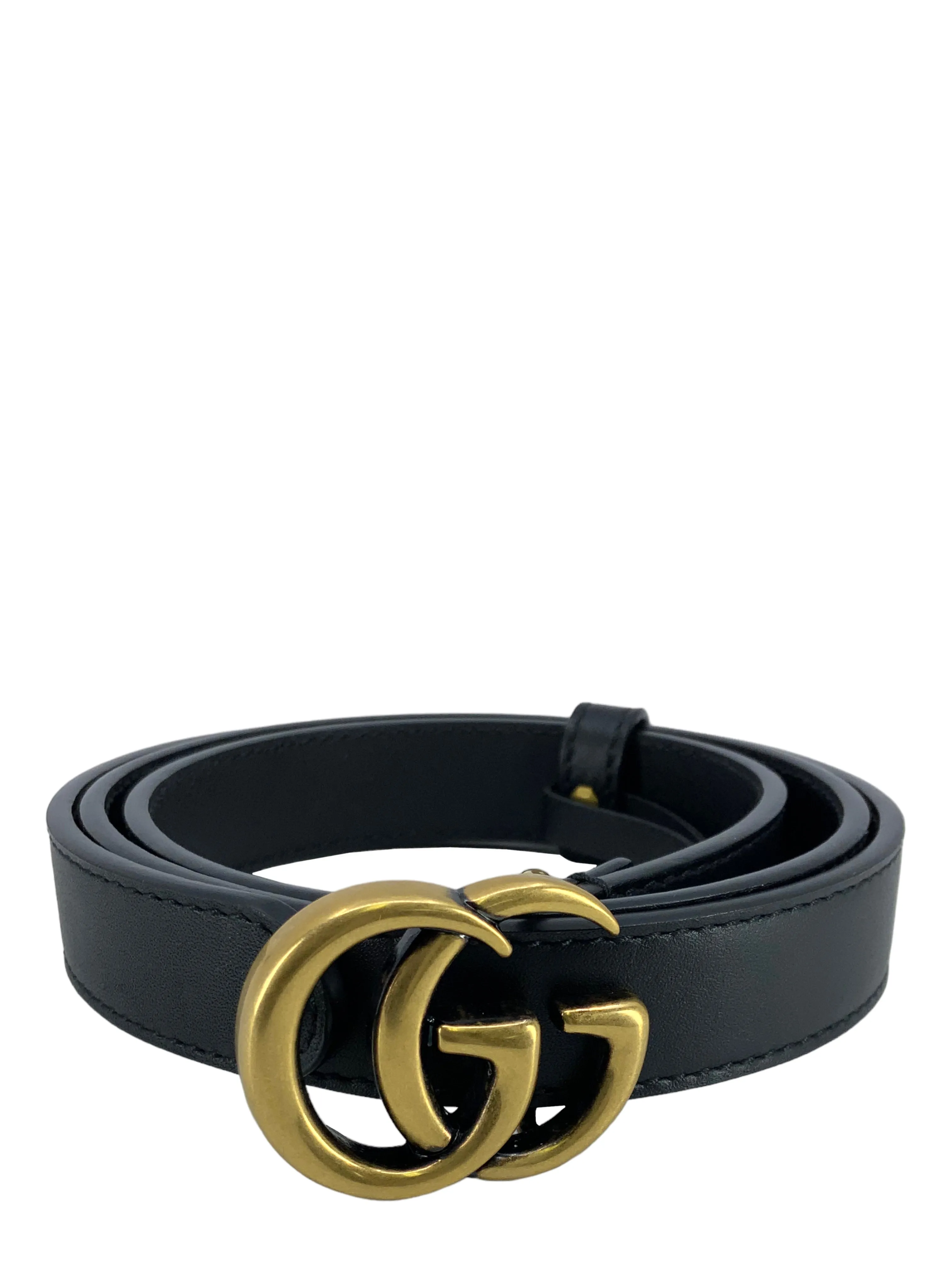 GUCCI GG Marmont Thin 20mm Leather Belt Size 75