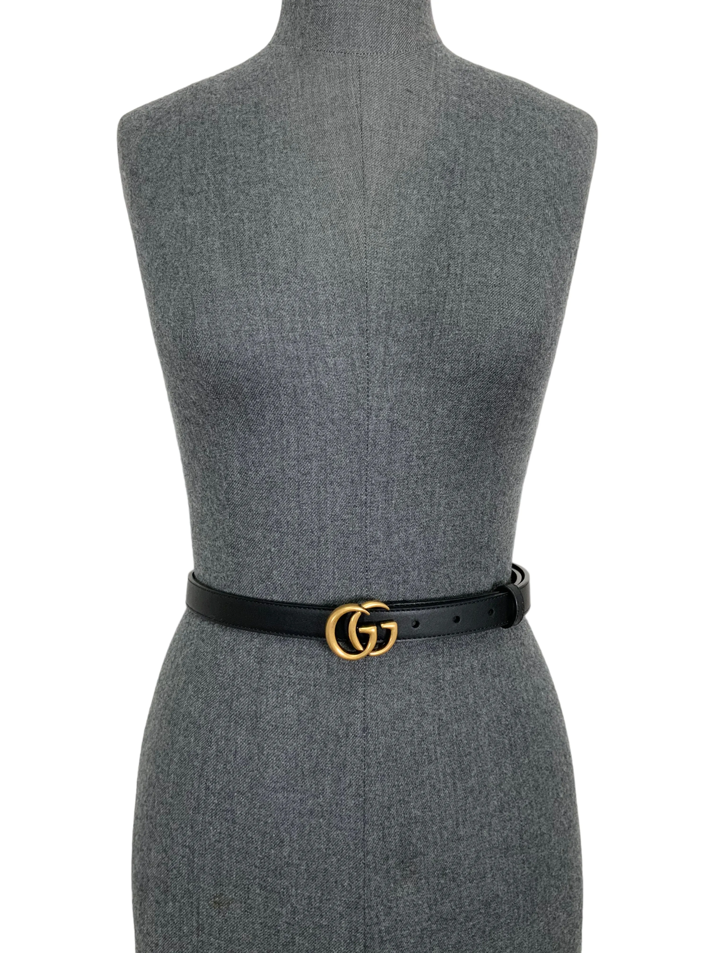 GUCCI GG Marmont Thin 20mm Leather Belt Size 75