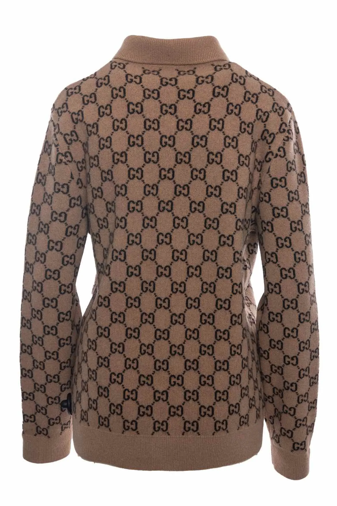 Gucci Size S GG Logo Polo Cardigan