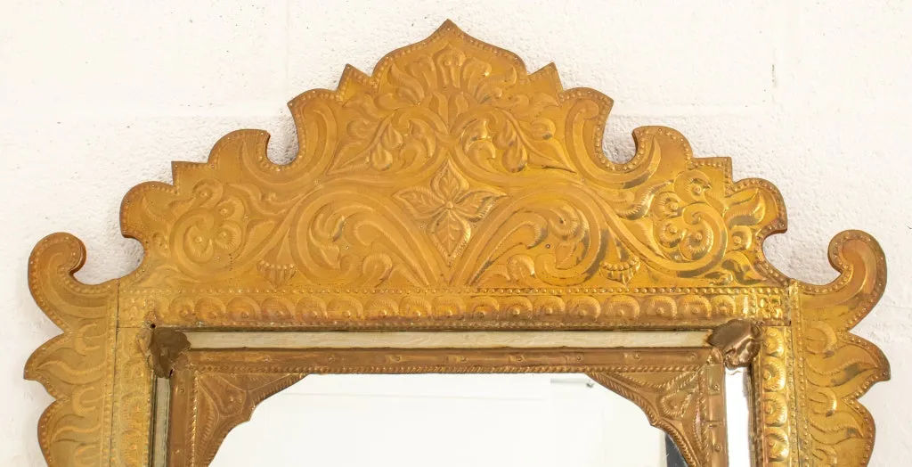 Hammered Brass Mirror