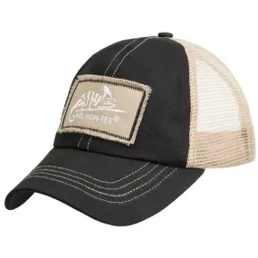 HELIKON-TEX TRUCKER LOGO CAP - COTTON TWILL - BLACK / KHAKI A