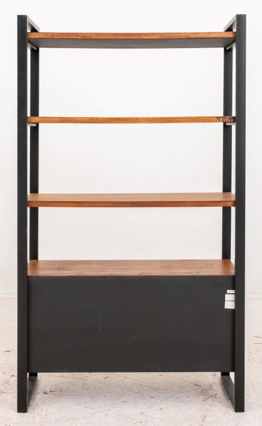 Industrial Loft Style Wood & Metal Bookcase