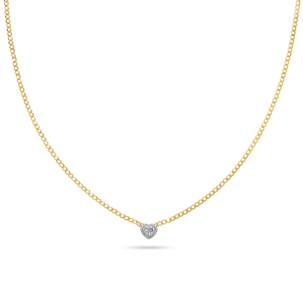 Ingenious Heart Diamond Necklace in 18K Gold Over Sterling Silver