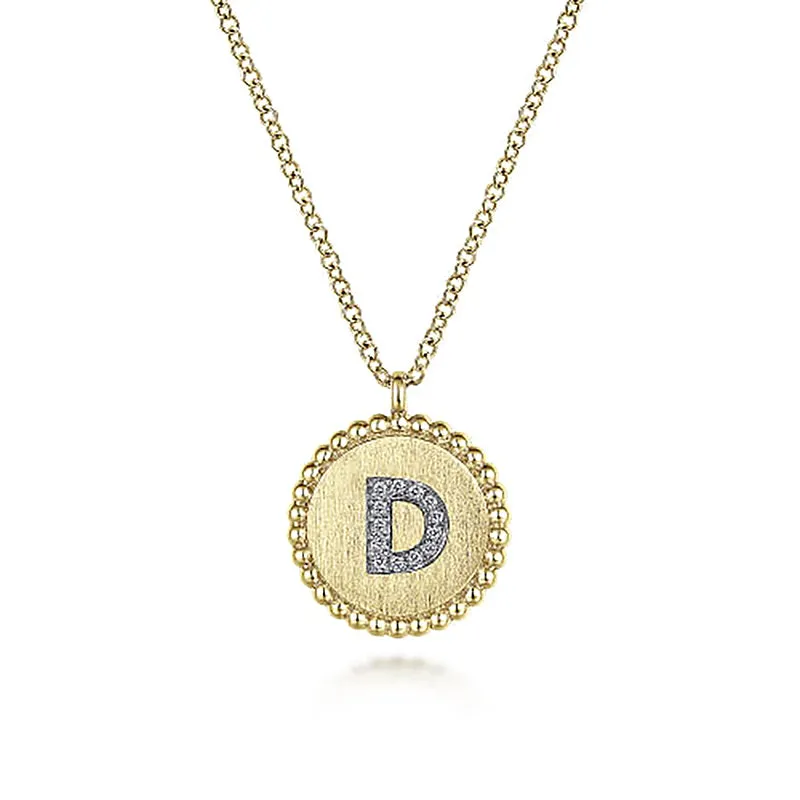 Initial D Medallion Necklace