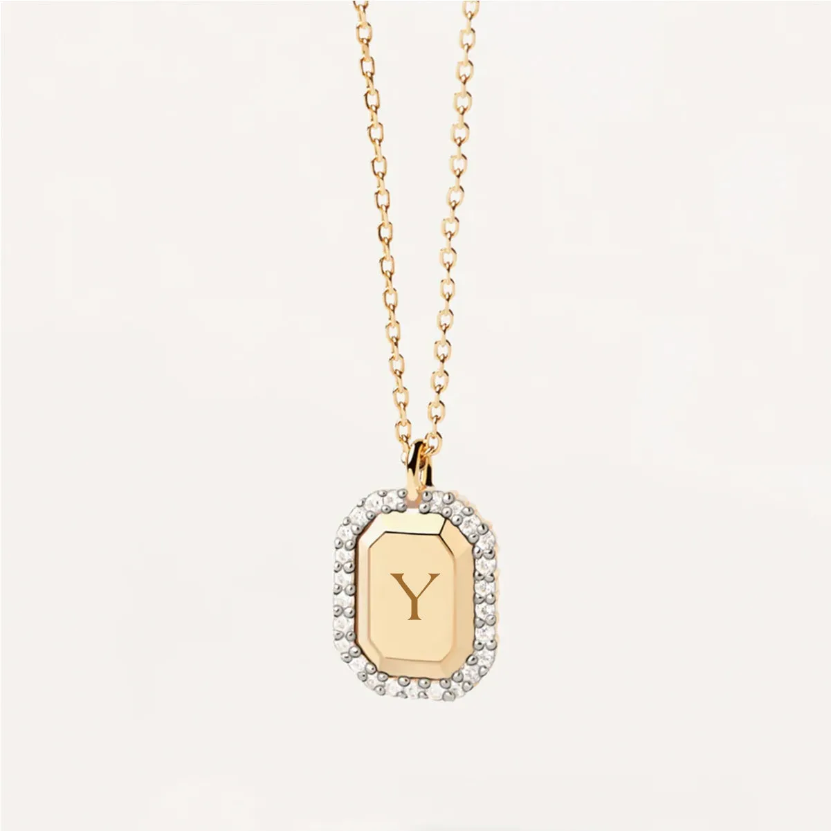 Initial Pendant Necklace in 18k Gold over Sterling Silver