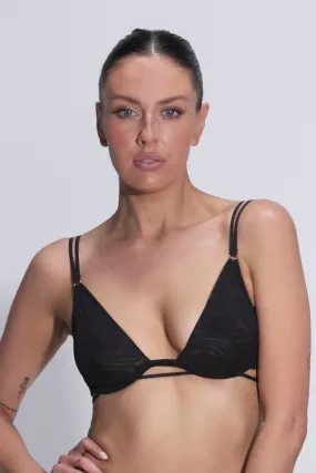 Irena Mesh Plunge Bra Black