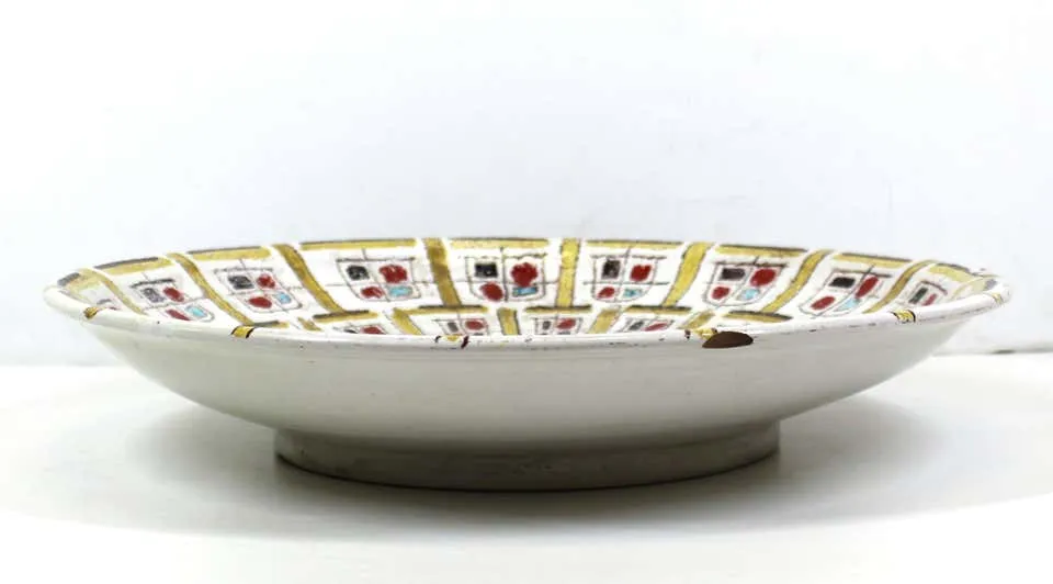 Italian Mid-Century Modern Painted and Gilt Ceramic Charger