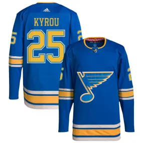 Jordan Kyrou St. Louis Blues adidas Alternate Authentic Pro Jersey - Blue