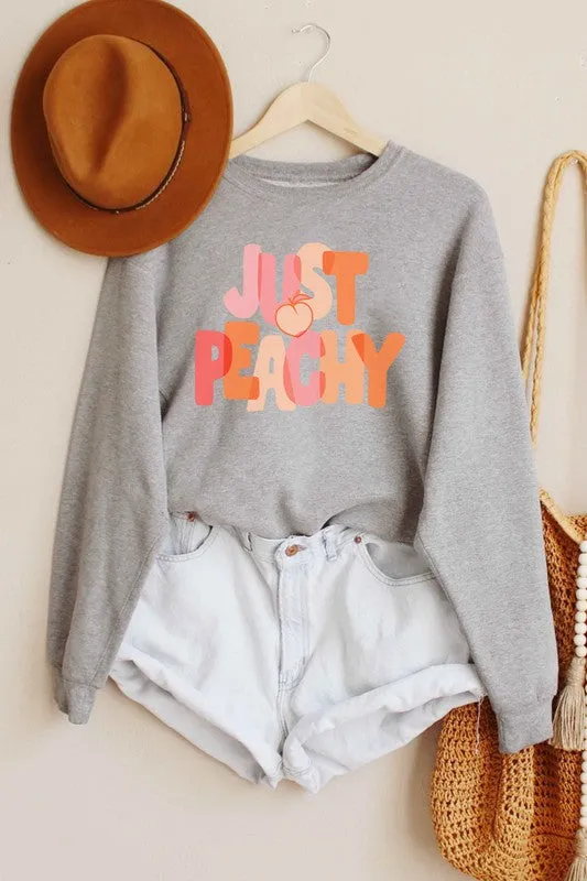 JUST PEACHY GRAPHIC SWEATSHIRT PLUS SIZE