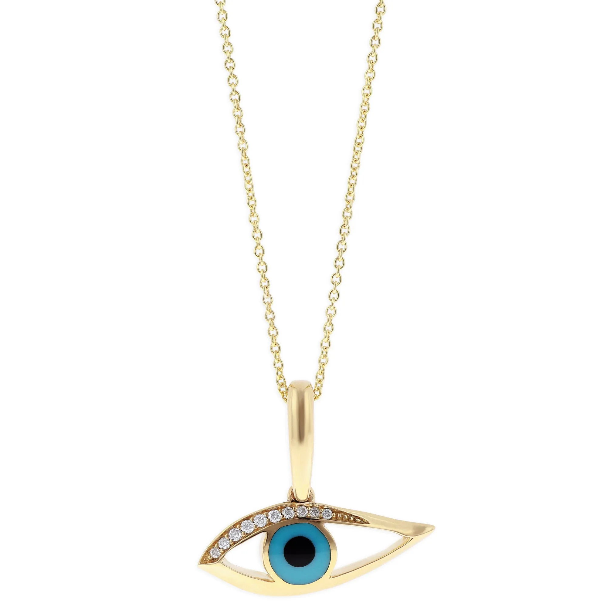 Kabana Kalo Mati 14k Yellow Gold Evil Eye Diamond Pendant GPCF499OXT